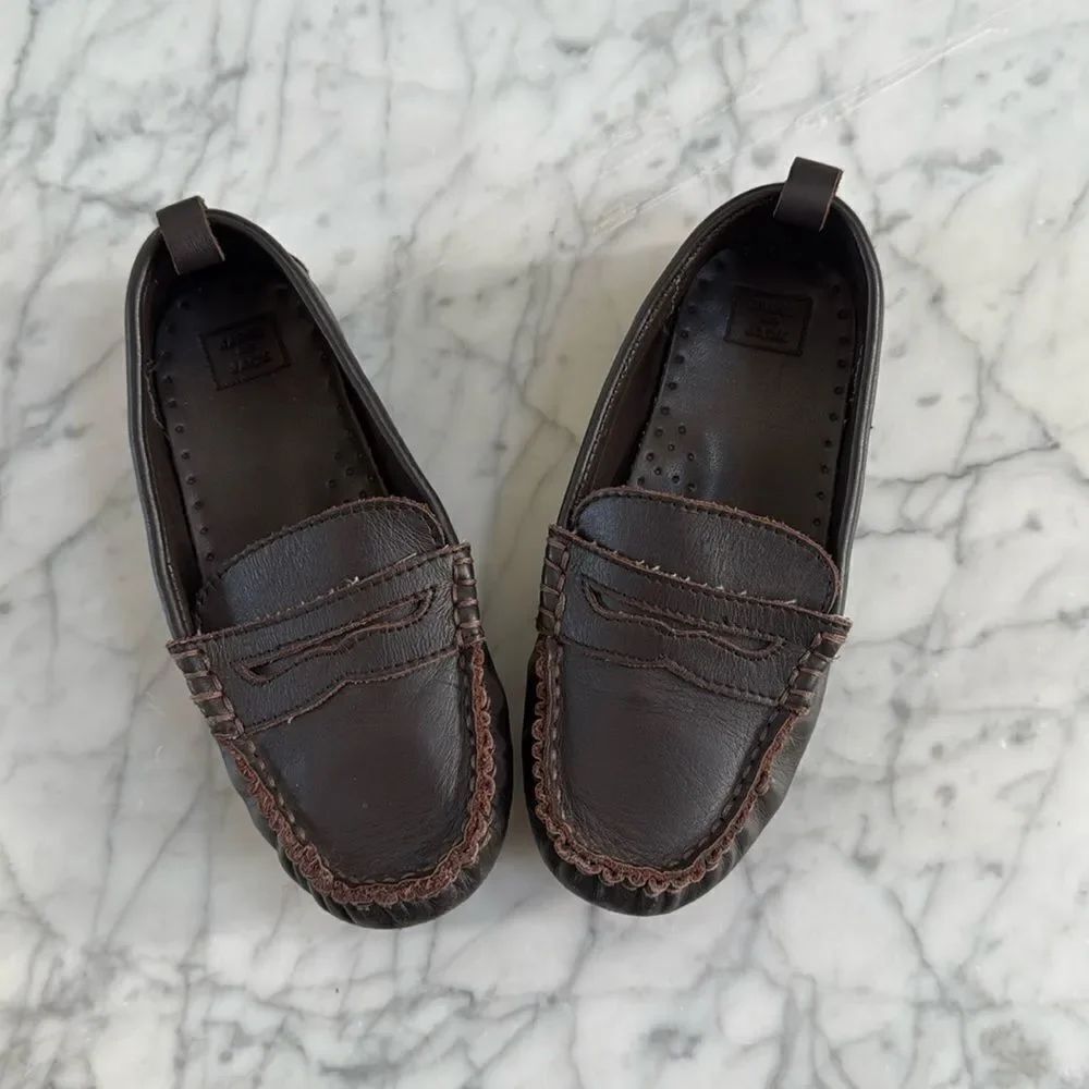 Janie & Jack Leather Penny Loafers Sz 13